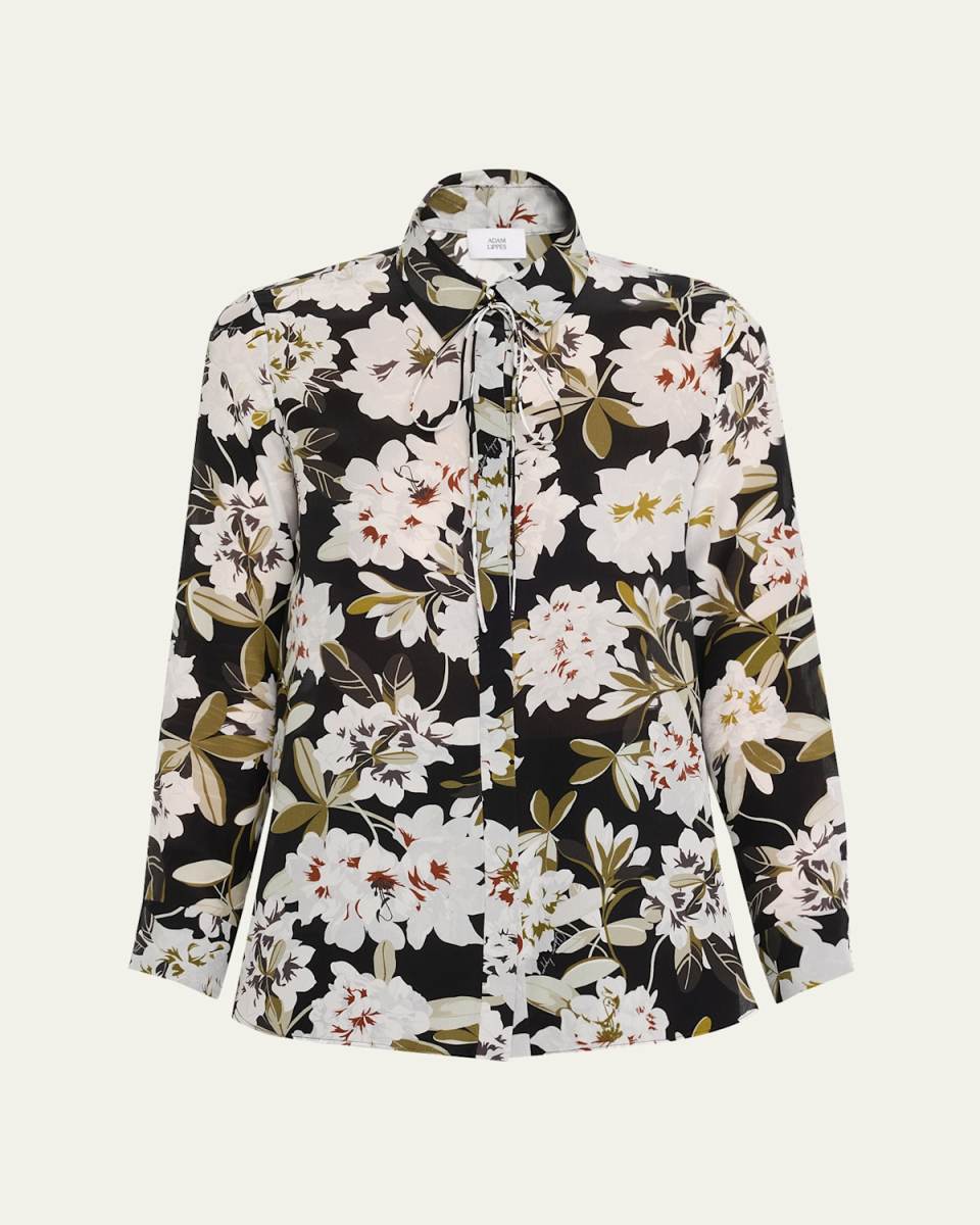 Mathias Floral-Print Crepe De Chine Shirt